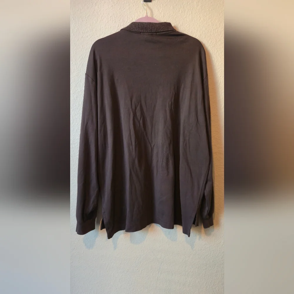 Polo Ralph Lauren Men’s Pullover Long Sleeve Brown cotton Shirt Size XLarge